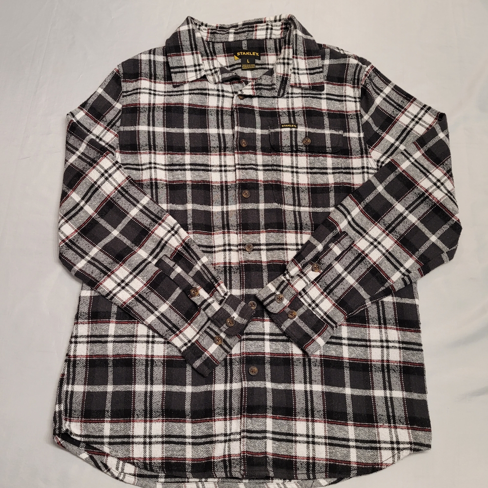 Stanley Plaid Flannel Button Up Shirt Men’s Large Workwear